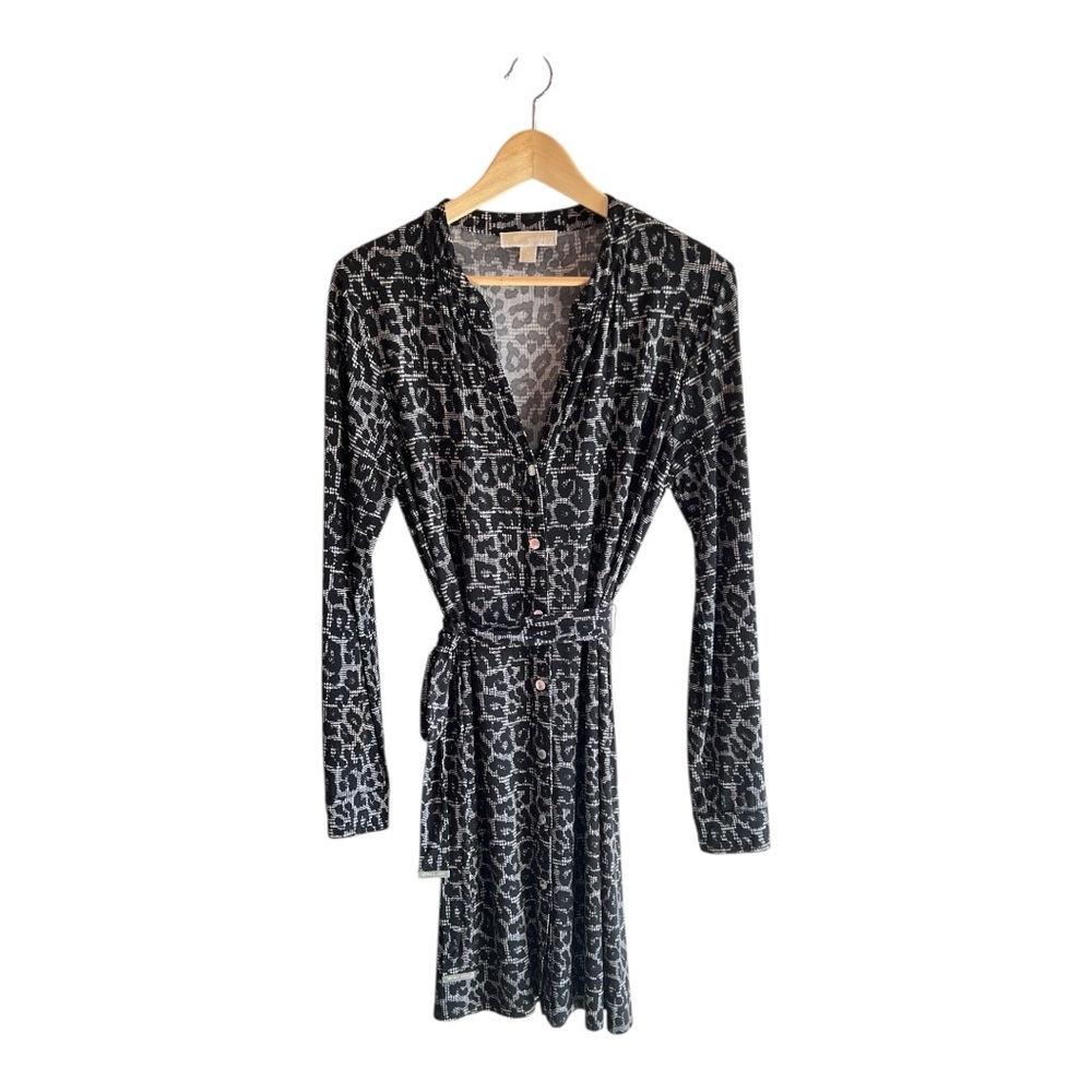 MICHAEL Michael Kors Black and White Midi Dress Large